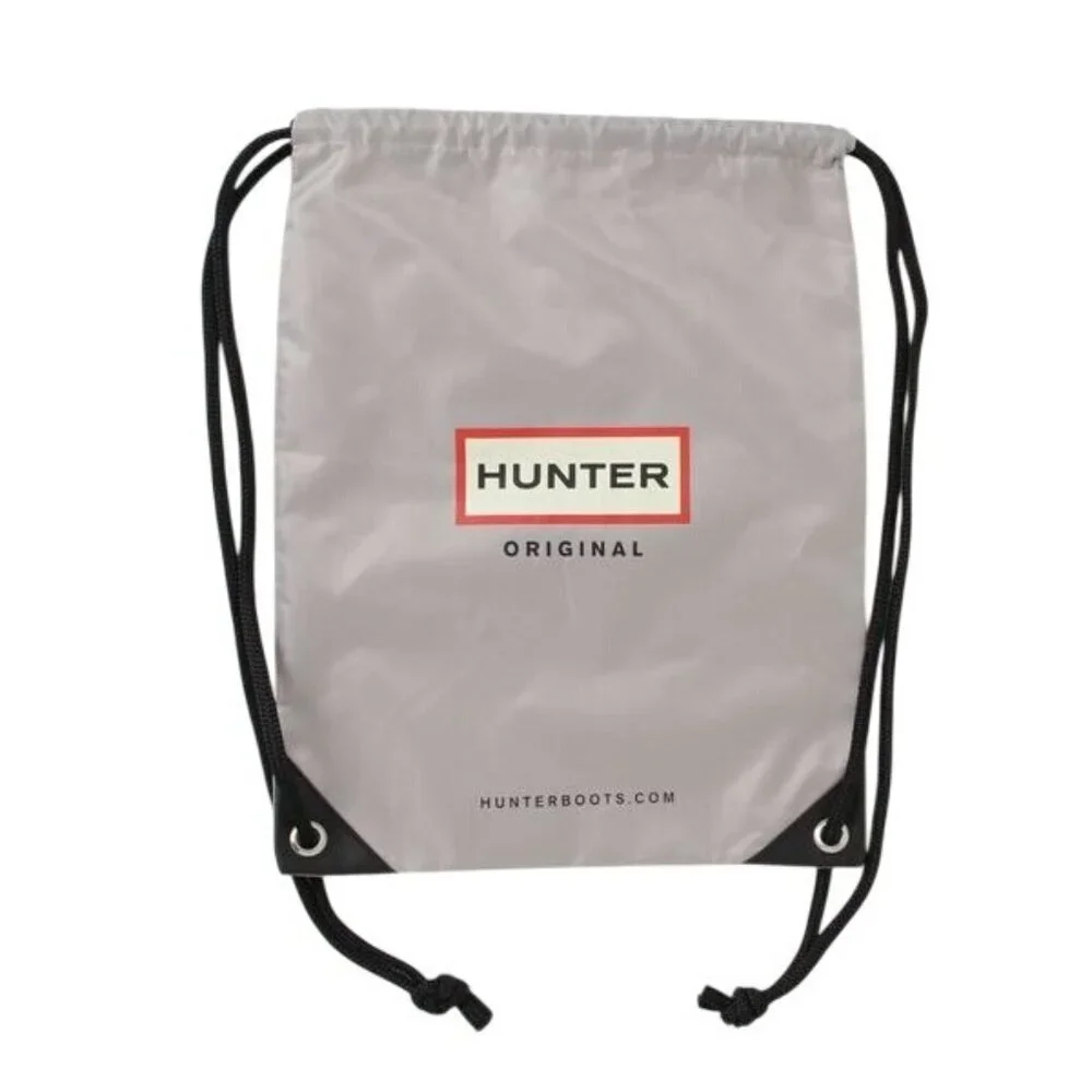 NEW Hunter Original Logo Grey Nylon Drawstring Duffle Tote Gym Travel Bag